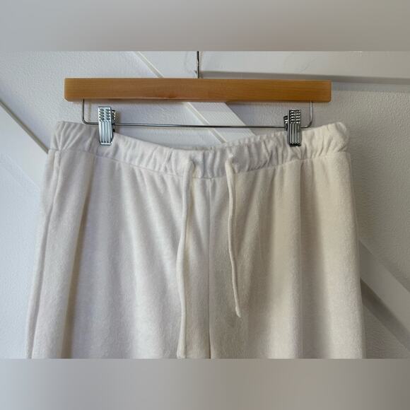 NWT Andie Swim The Cropped Pant Terry Cloth White Size Medium Swim Cover - Picture 2 of 8